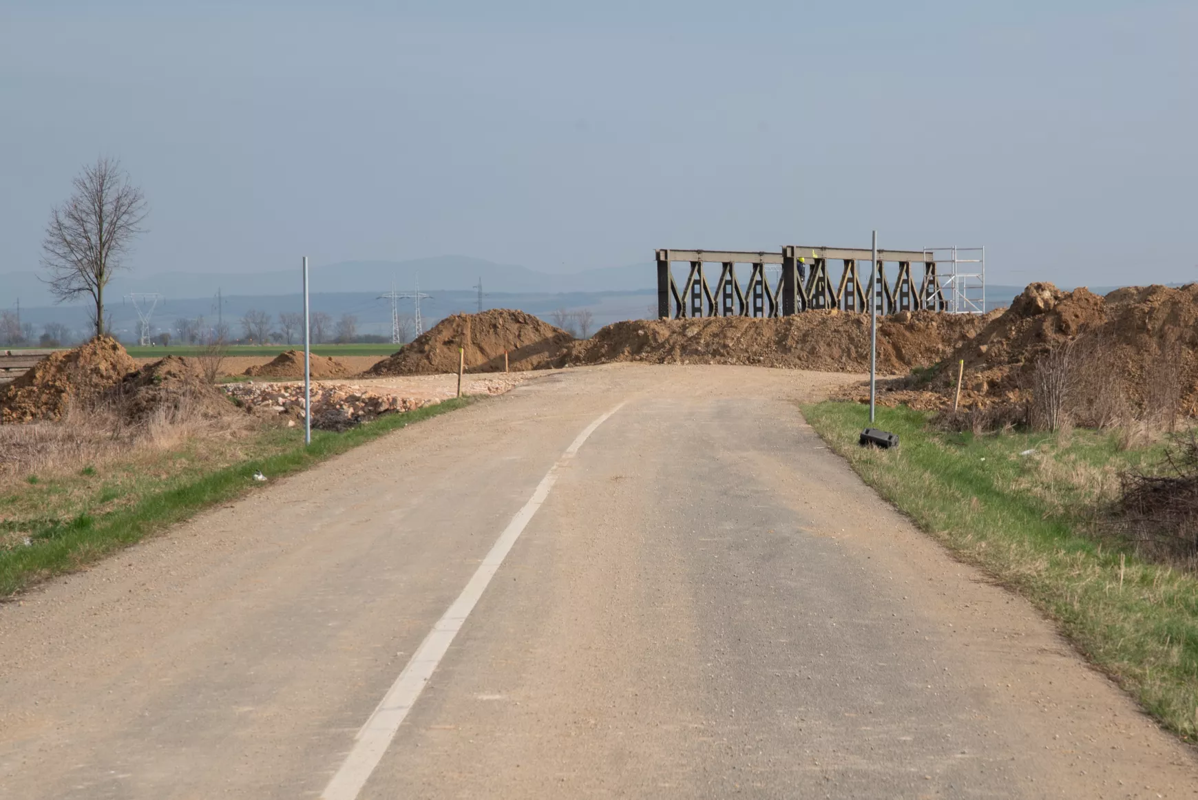 Makranc, híd, ideiglenes híd, útlezárás