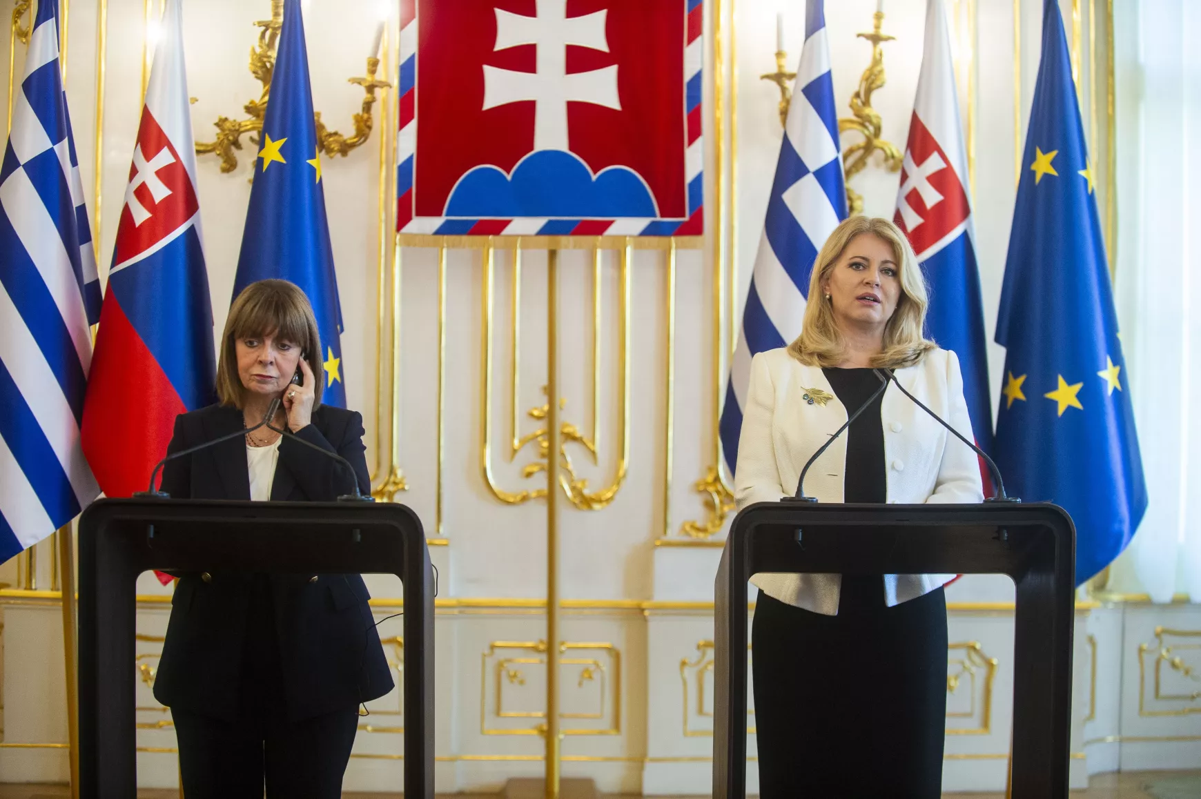 Zuzana Čaputová köztársasági elnök, és Katerína Szakellaropulu