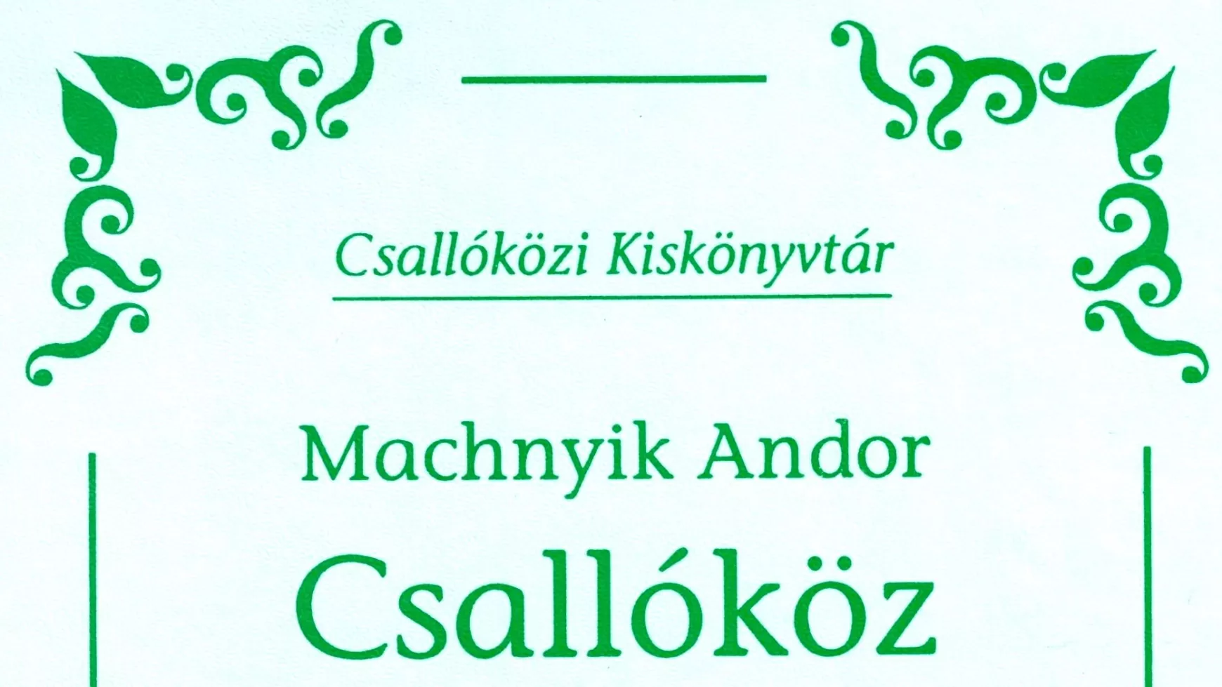 Machnyik Andor: Csallóköz (fejléc)