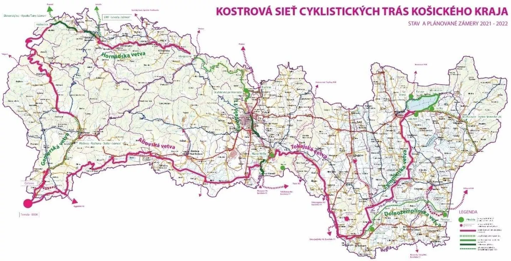 kerékpárút, bicikliút, Kassa megye
