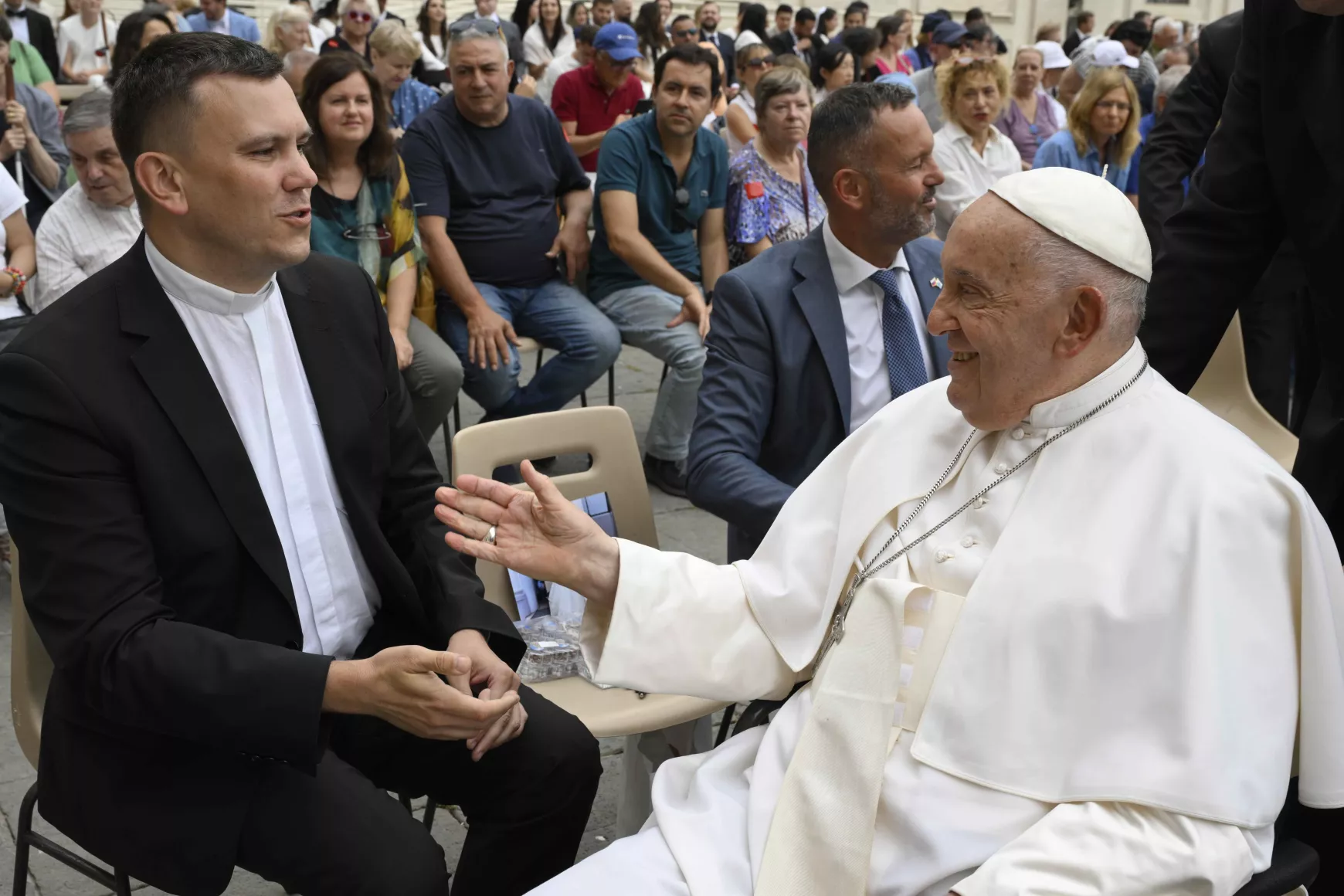 Tamás atya és Ferenc pápa
