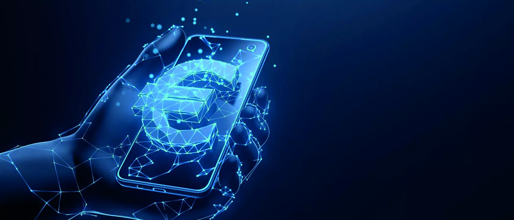digitális euró - eurójel - mobiltelefon