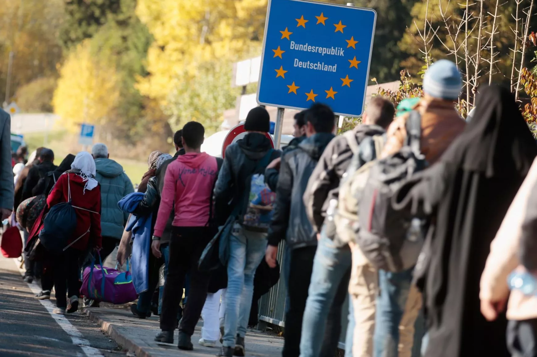 migránsok a német határon