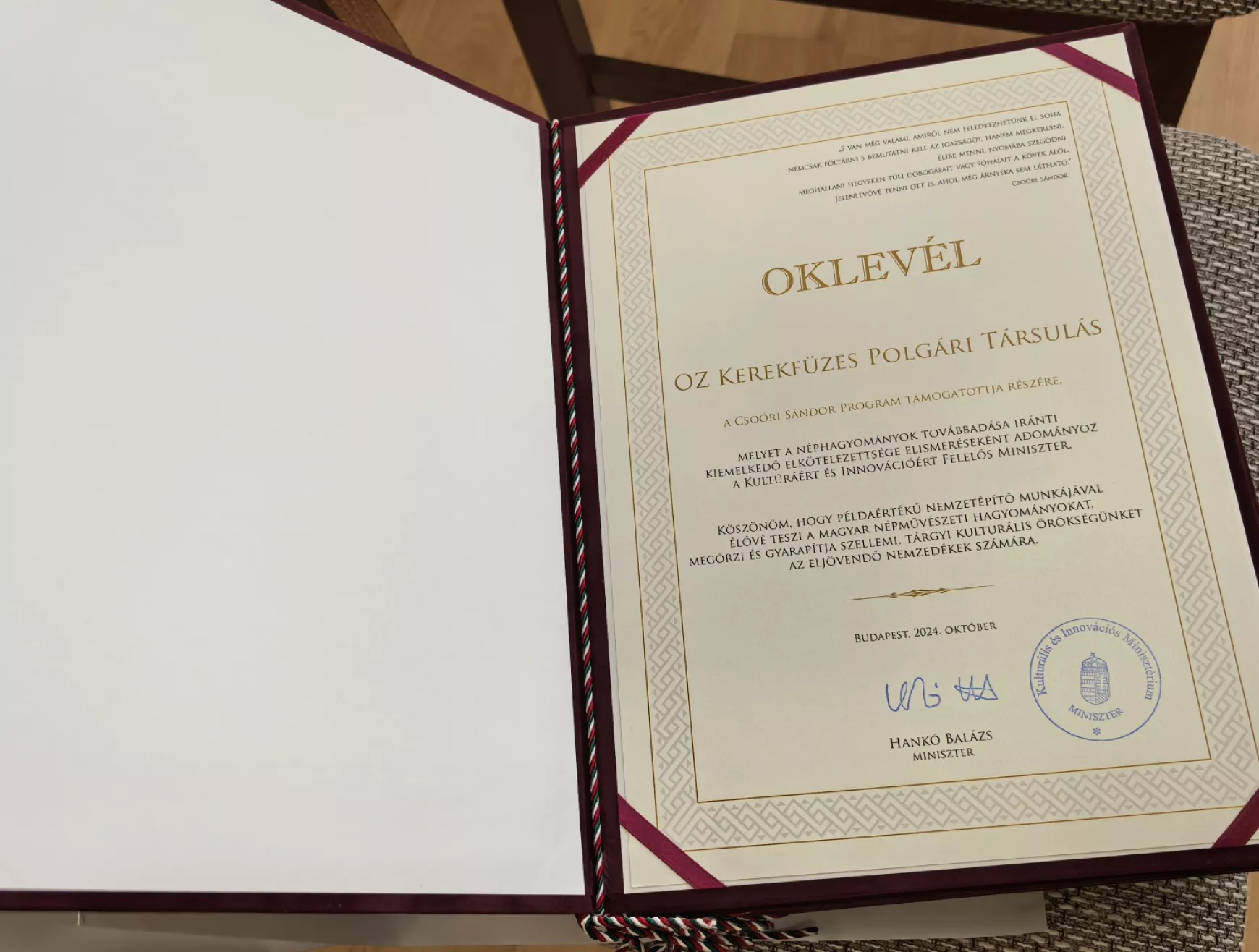 Csoóry oklevél