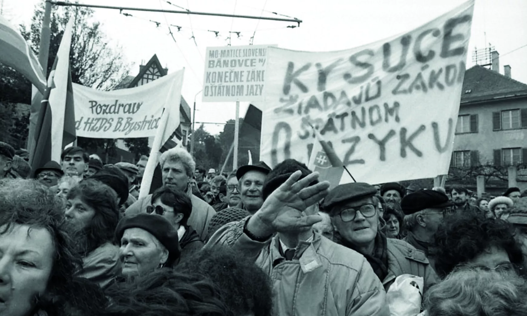 tüntetések a nyelvtörvény mellett a kilencvenes években