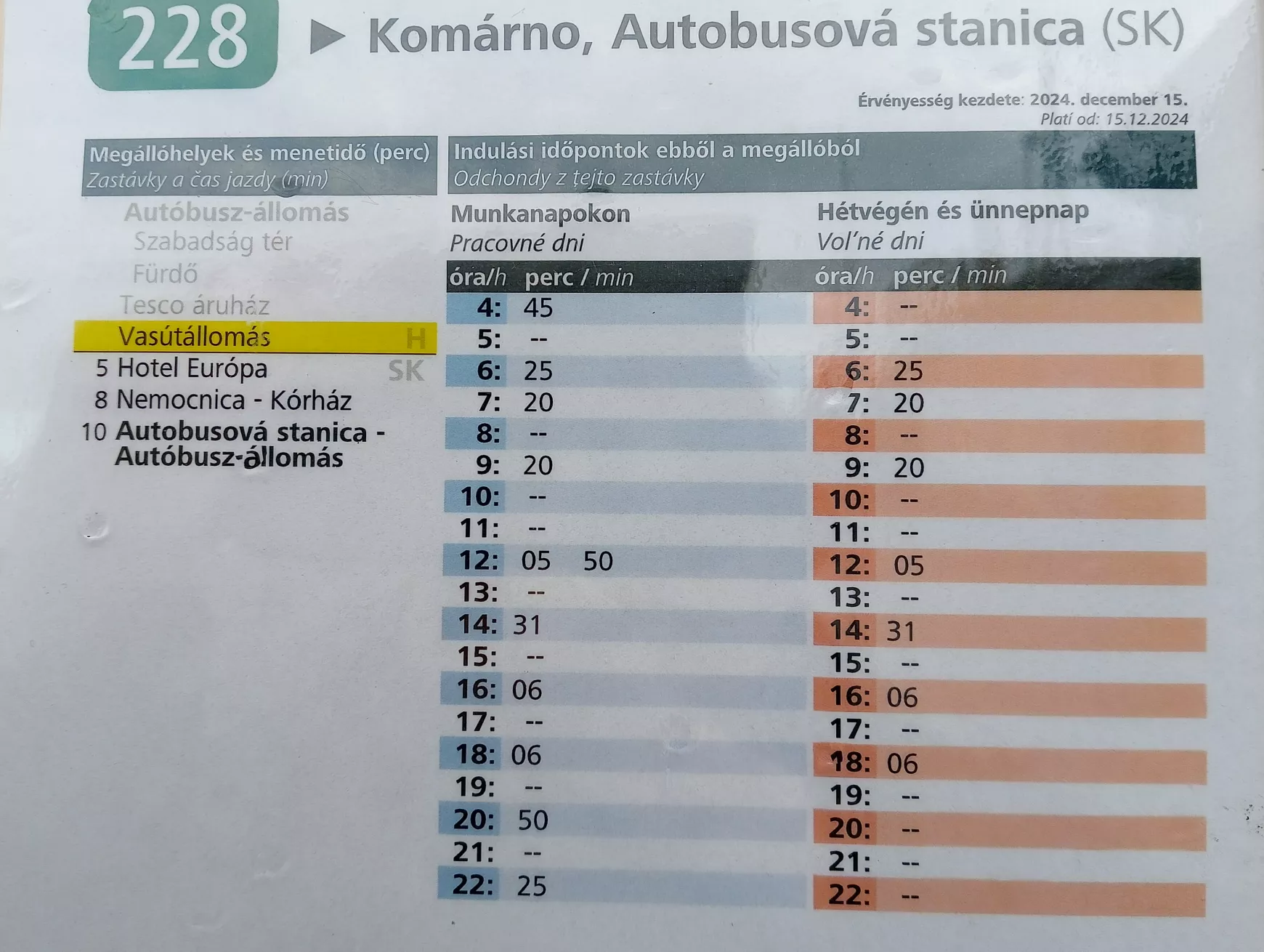 Díjemelkedés és változások az Észak- és Dél-Komárom közti buszjárat terén  – A TELJES ÚJ MENETRENDDEL