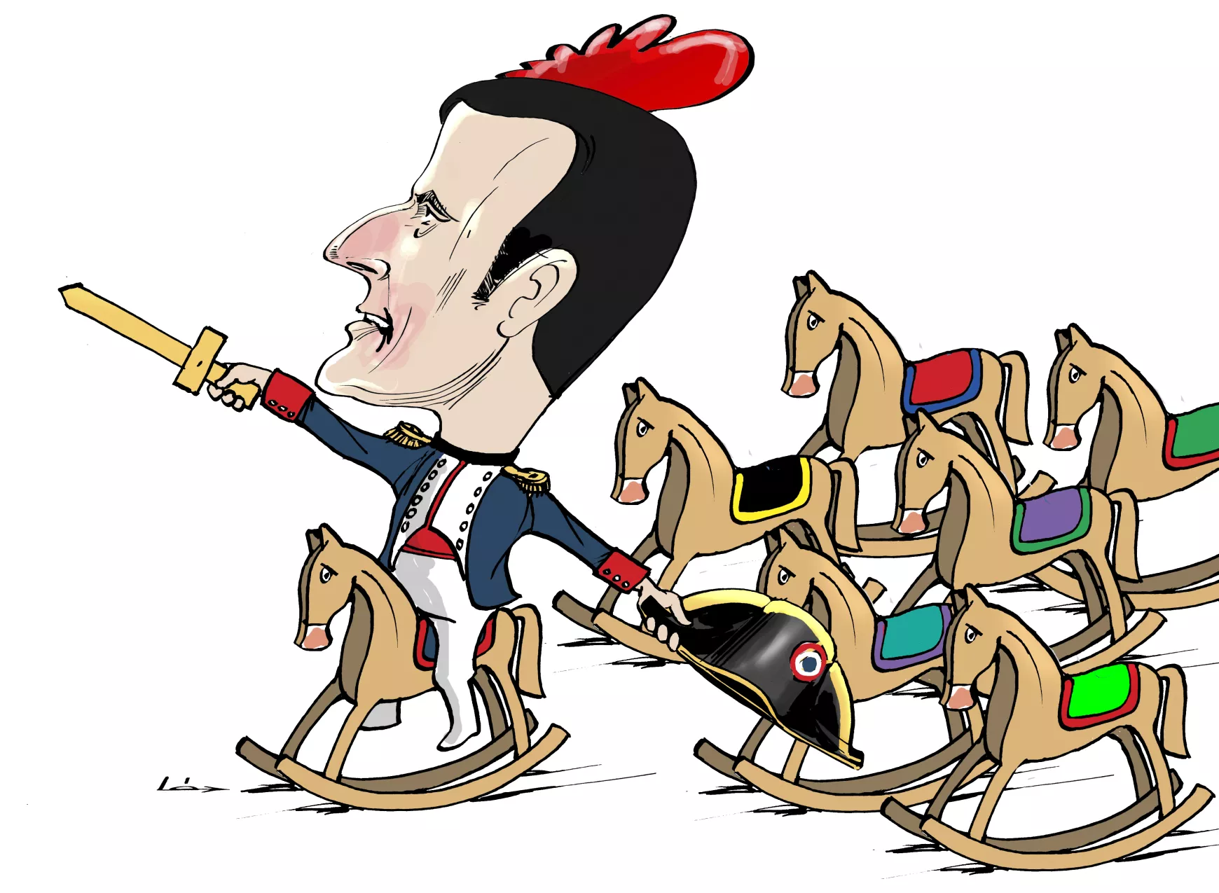 Emmanuel Macron - karikatúra