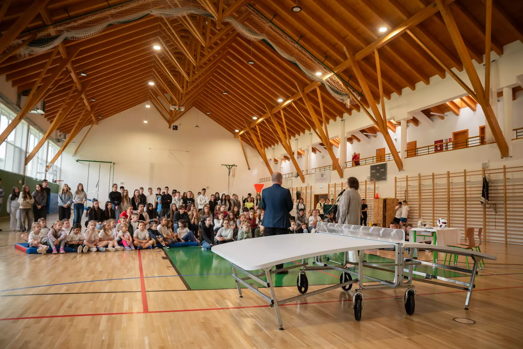 2025-05-06 teqball, teqball-asztal, magyar sport napja, Szepsi, Boldog Salkaházi Sára Egyházi Iskolaközpont