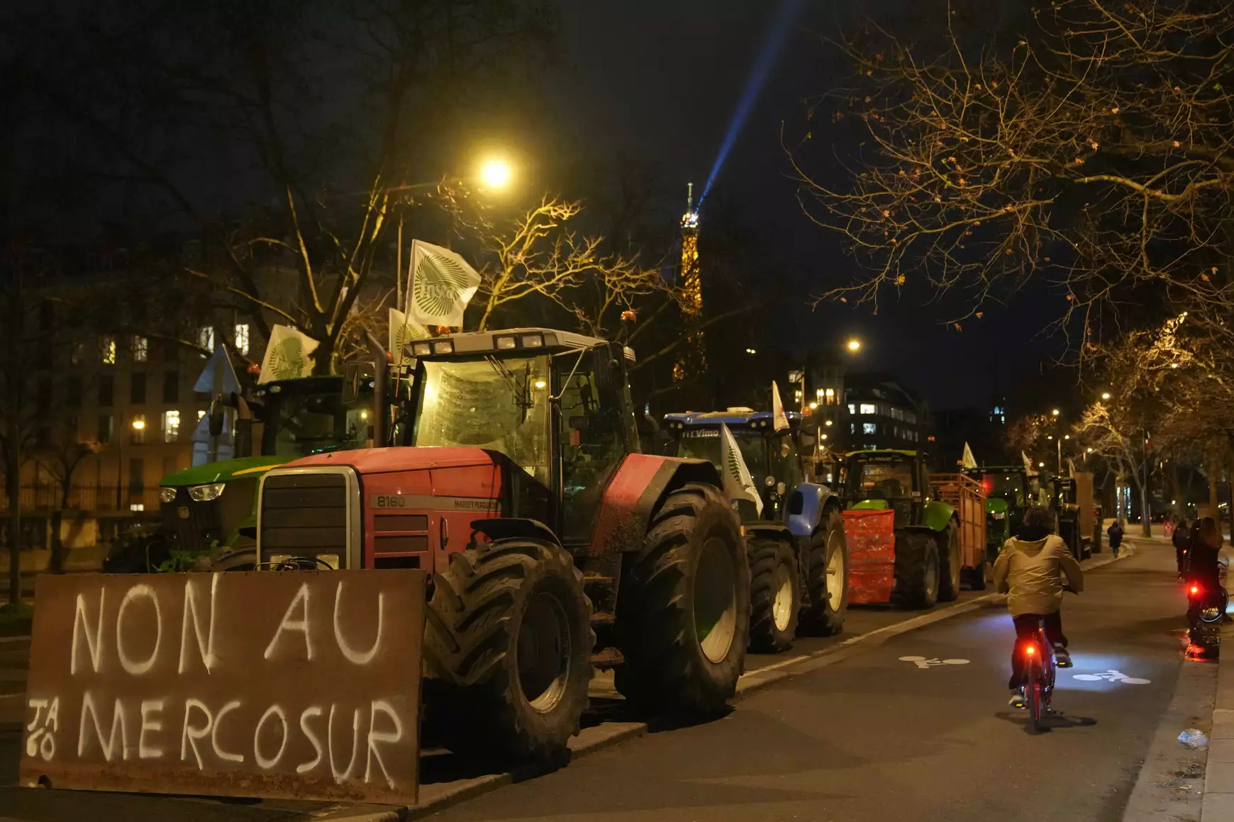 A Mercosur-megállapodás ellen tiltakozó francia gazdák