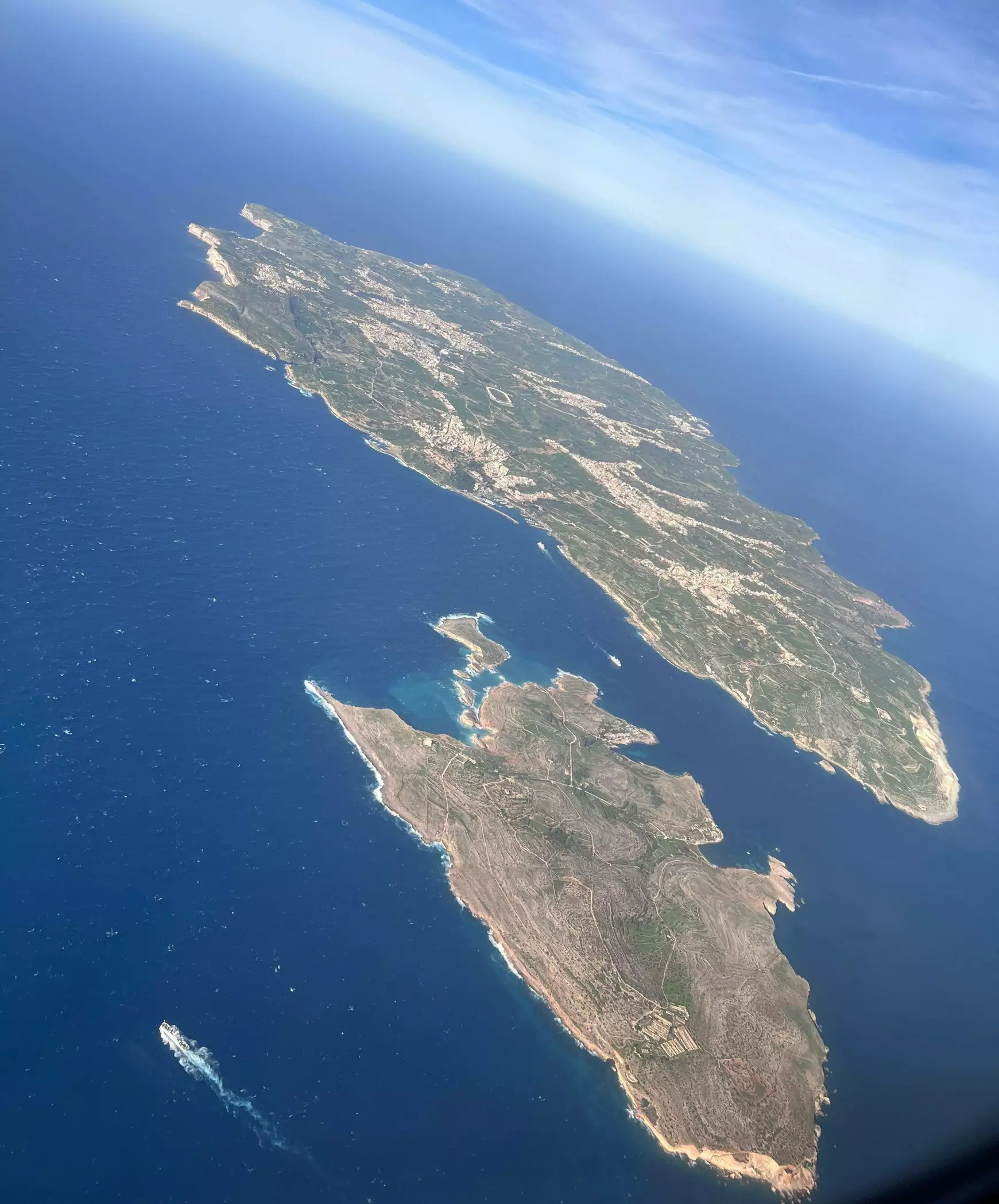 Gozo szigete felülnézetből