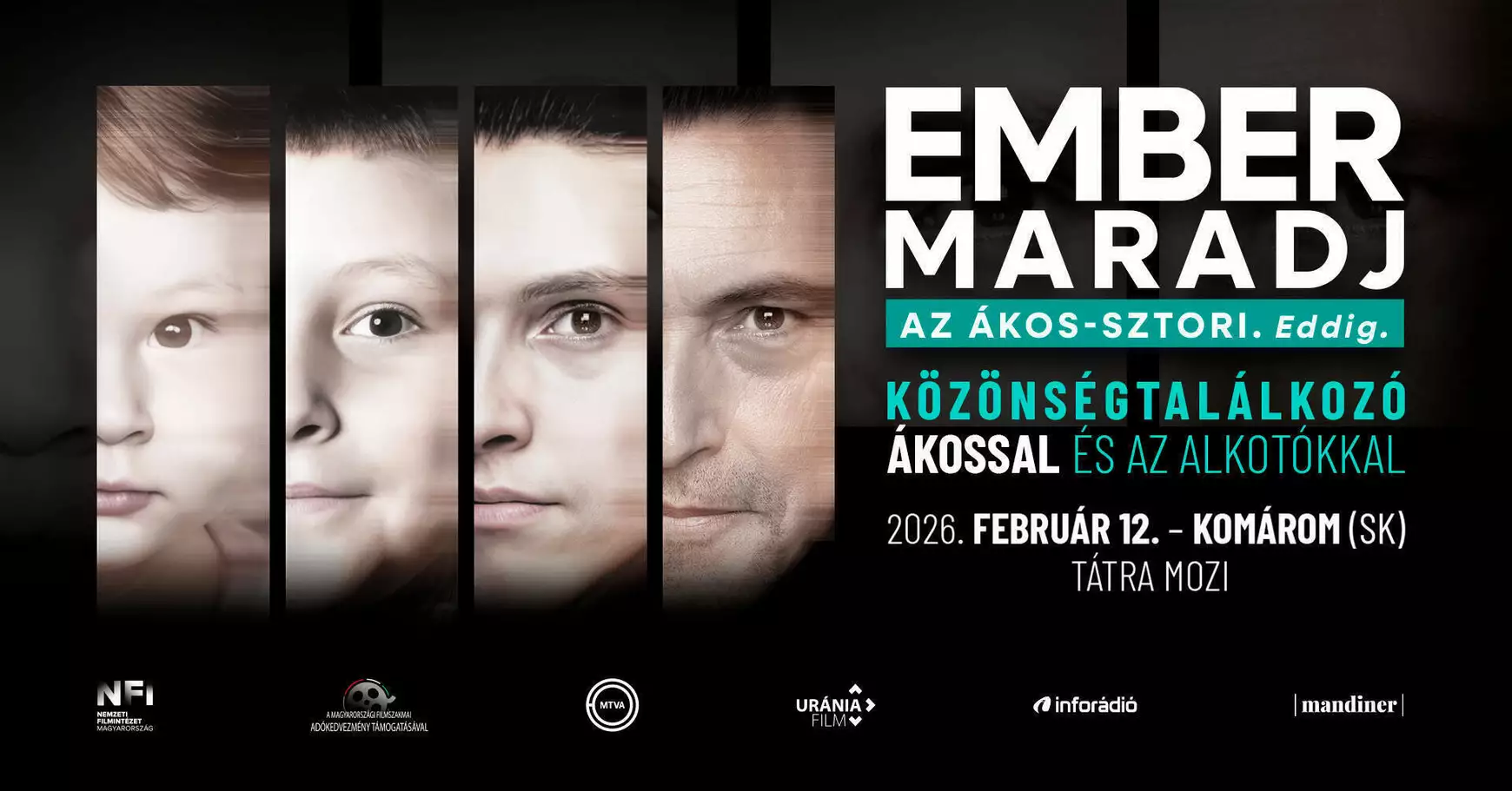 Állótaps az EMBER MARADJ - Az Ákos-sztori. Eddig. című portréfilm közönségtalálkozóval párosult vetítése után, Komáromban – KÉPE