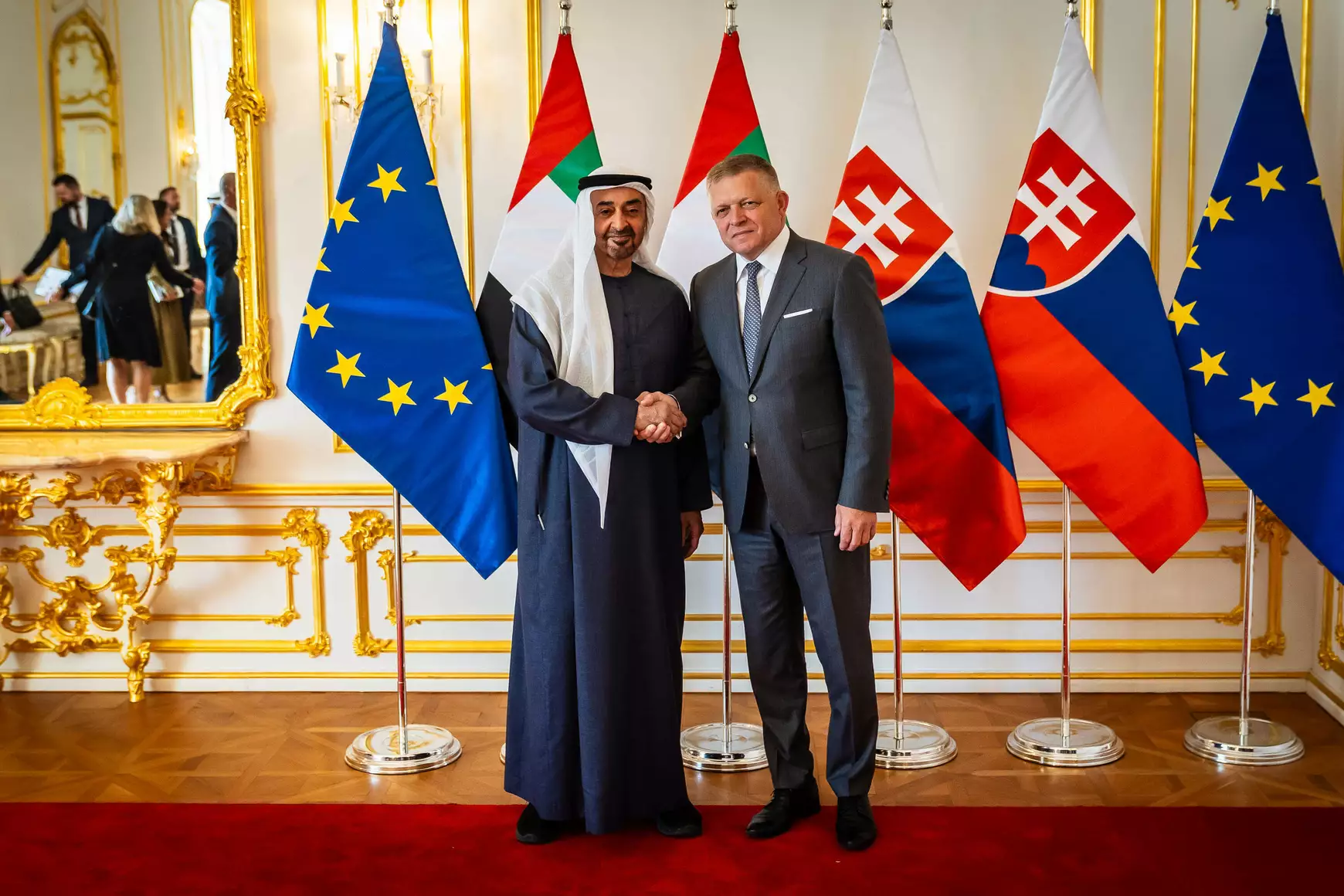 Robert Fico és Mohammed bin Zájed Ál Nahján