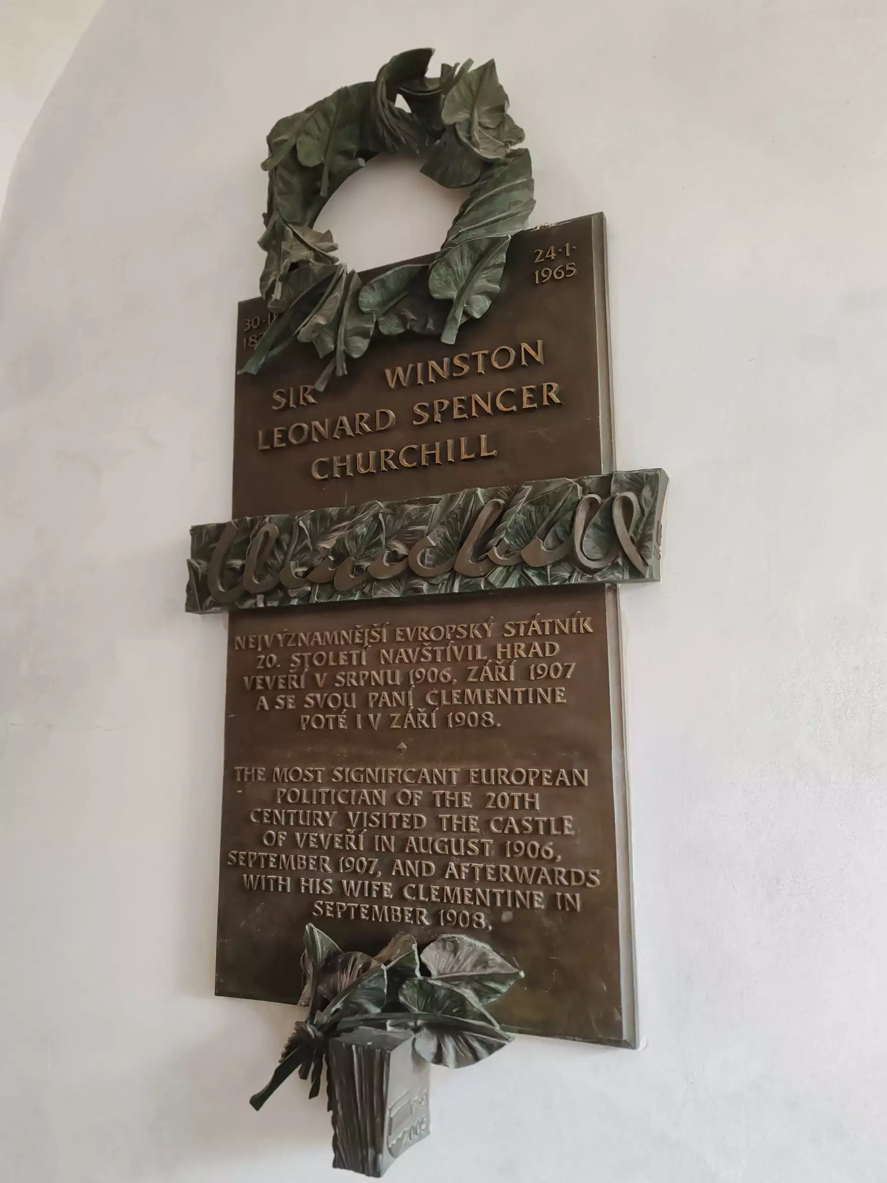 Emléktábla Churchill látogatásáról