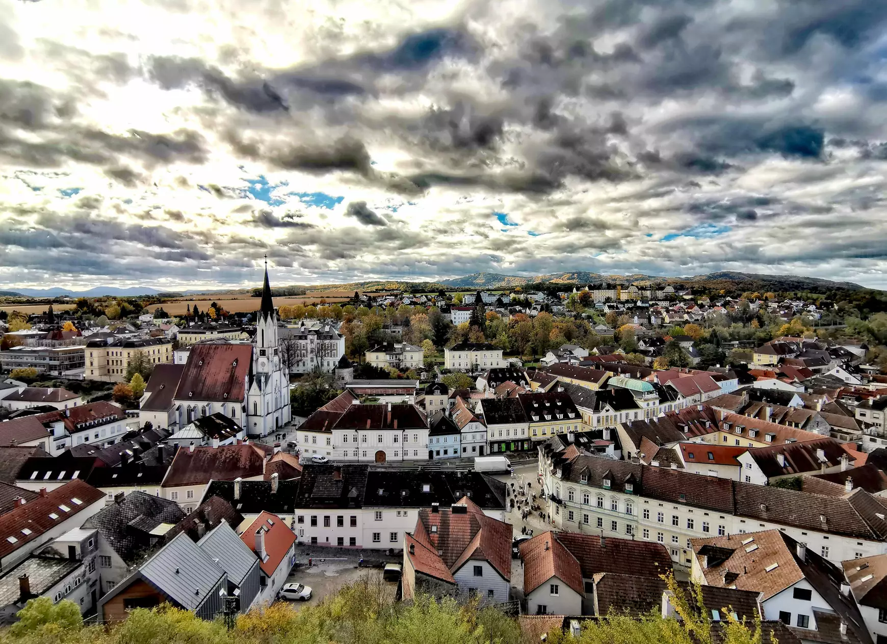 Látkép Melk városáról