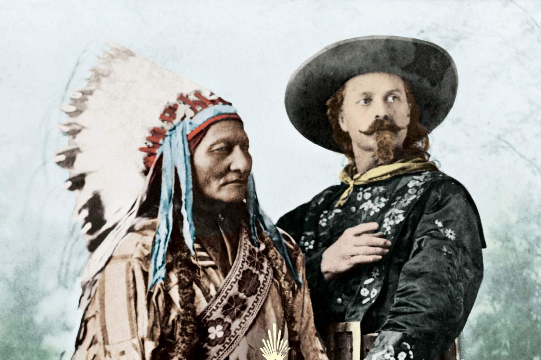 Ülő Bika és Buffalo Bill egy utólag színezett felvételen