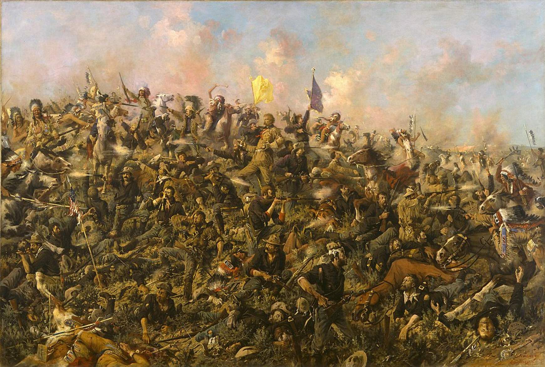 A Little Big Horn-i csata, Edgar Samuel Paxson festményén