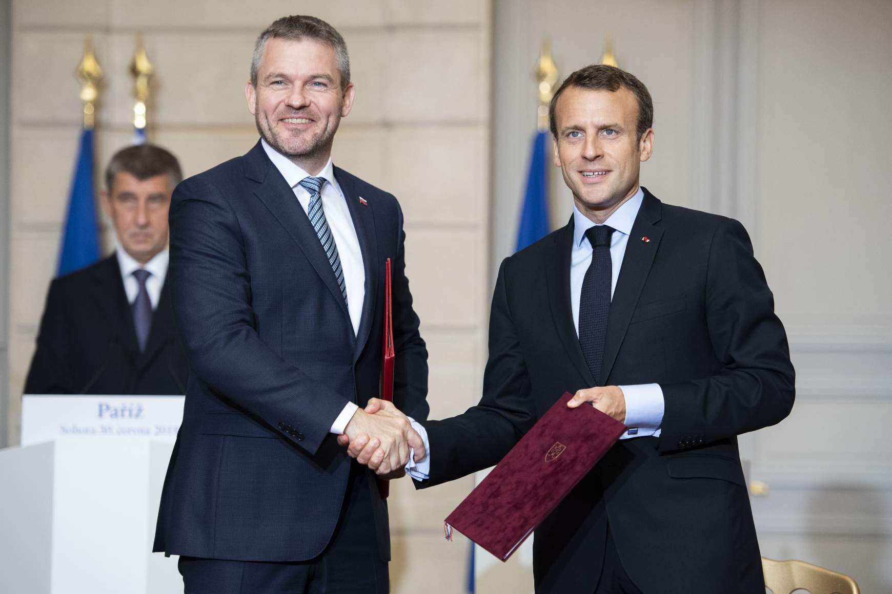 Peter Pellegrini Emmanuel Macron Peter Pellegrini Emmanuel Macron