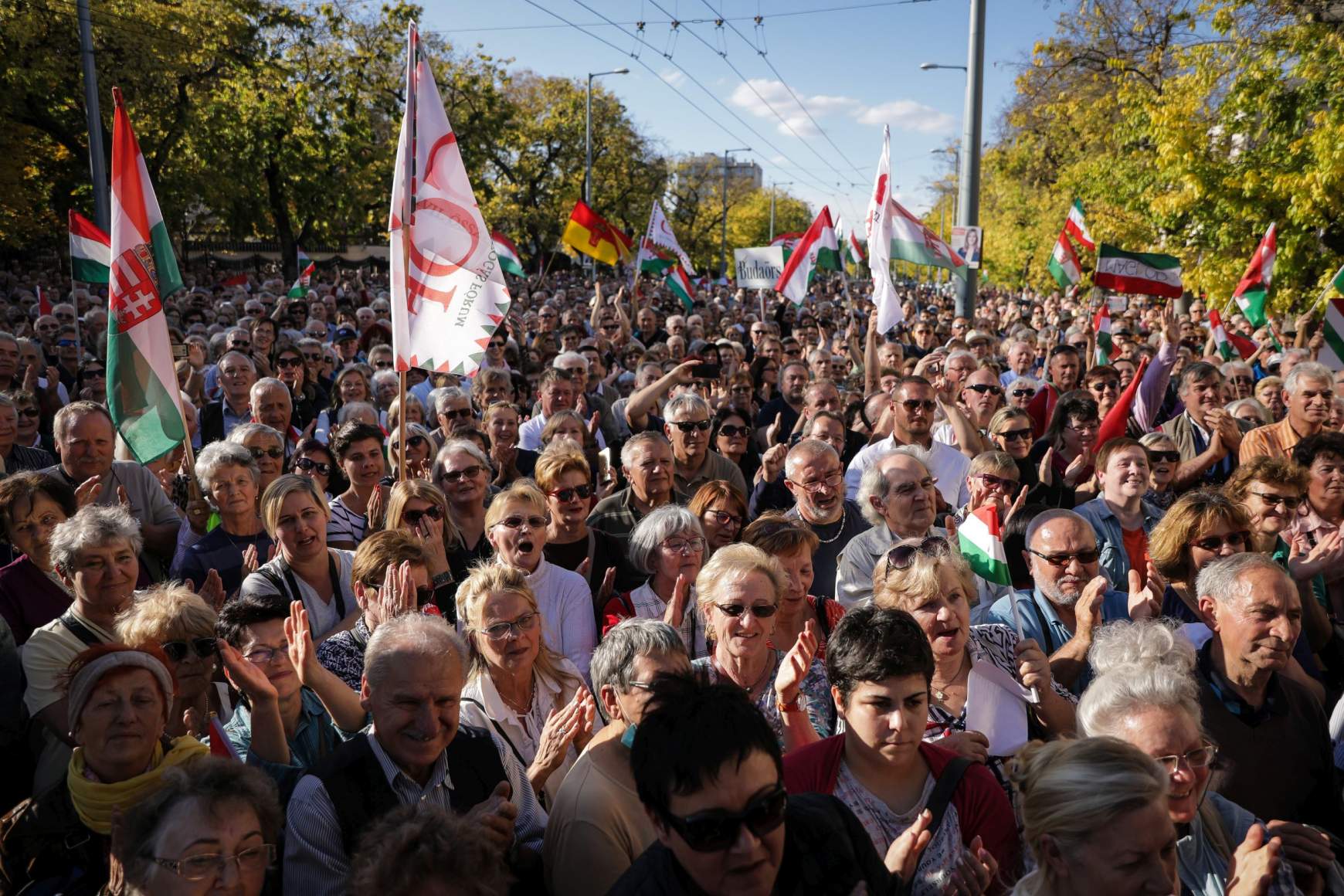 Tüntetők Budapesten