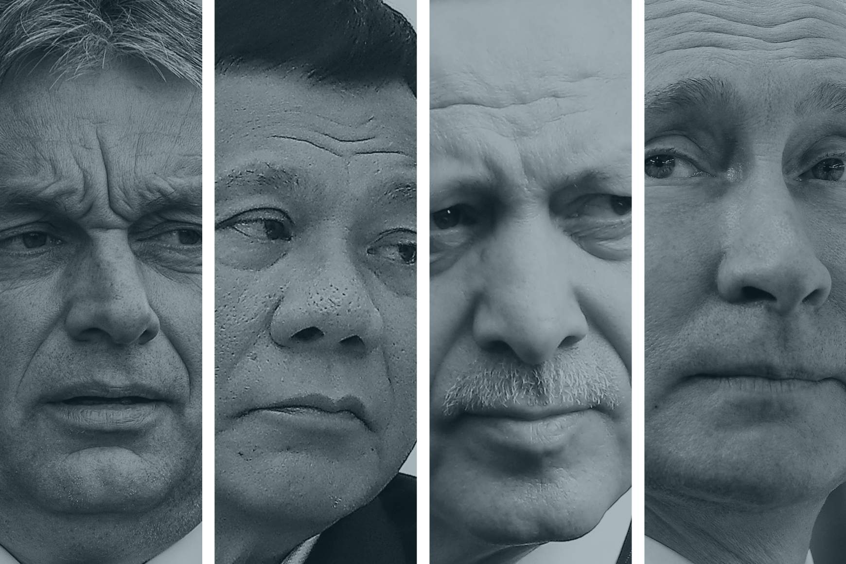 Orbán Viktor, Rodrigo Duerte, Recep Tayyip Erdoğan, Vlagyimir Putyin