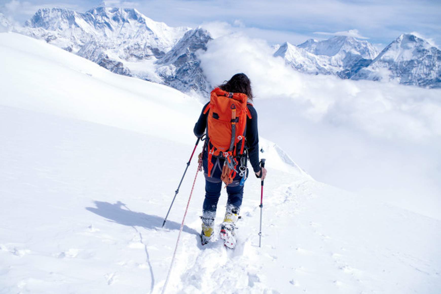 Klein Dávid a Mera Peak megmászása közben, csodás kilátás nyílt a hegyről