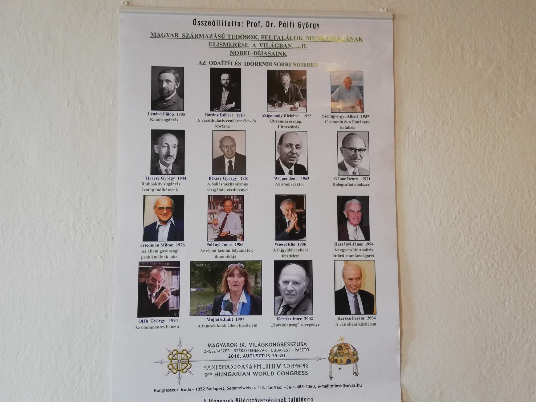 A 16 magyat Nobel-díjas