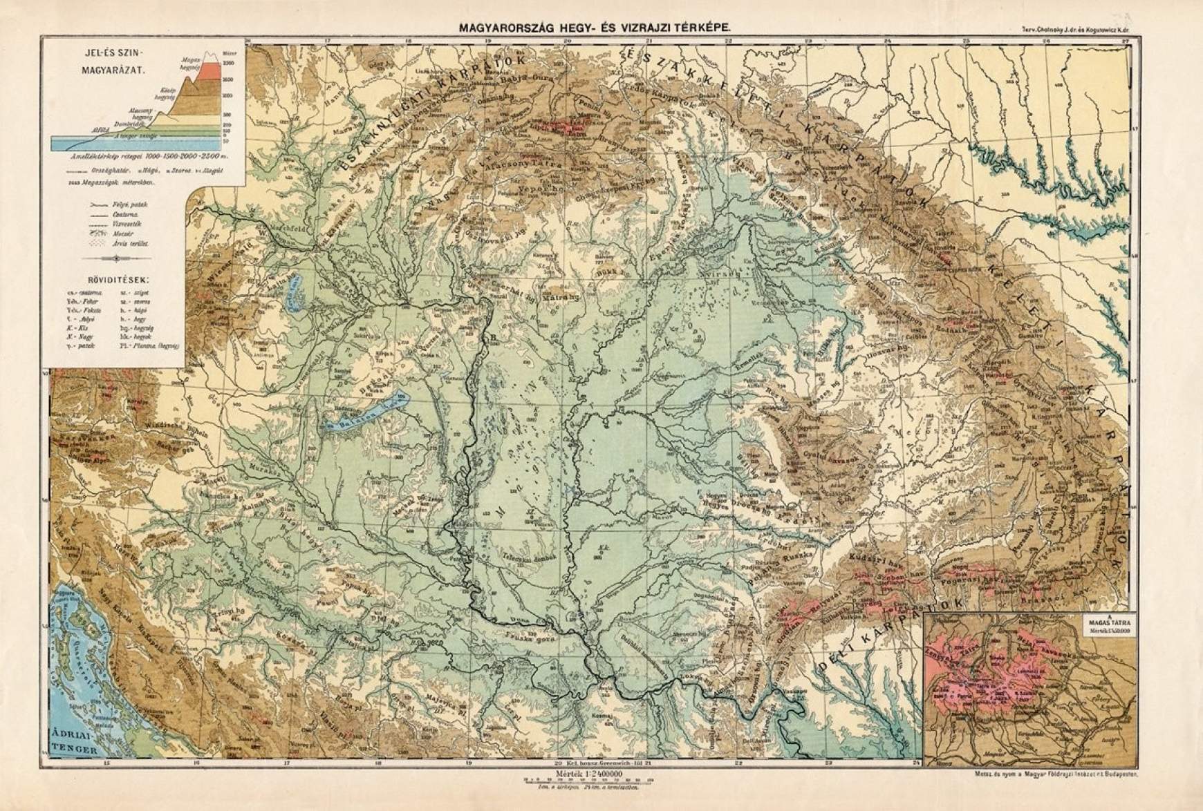 Magyarország hegyvízrajzi térképe