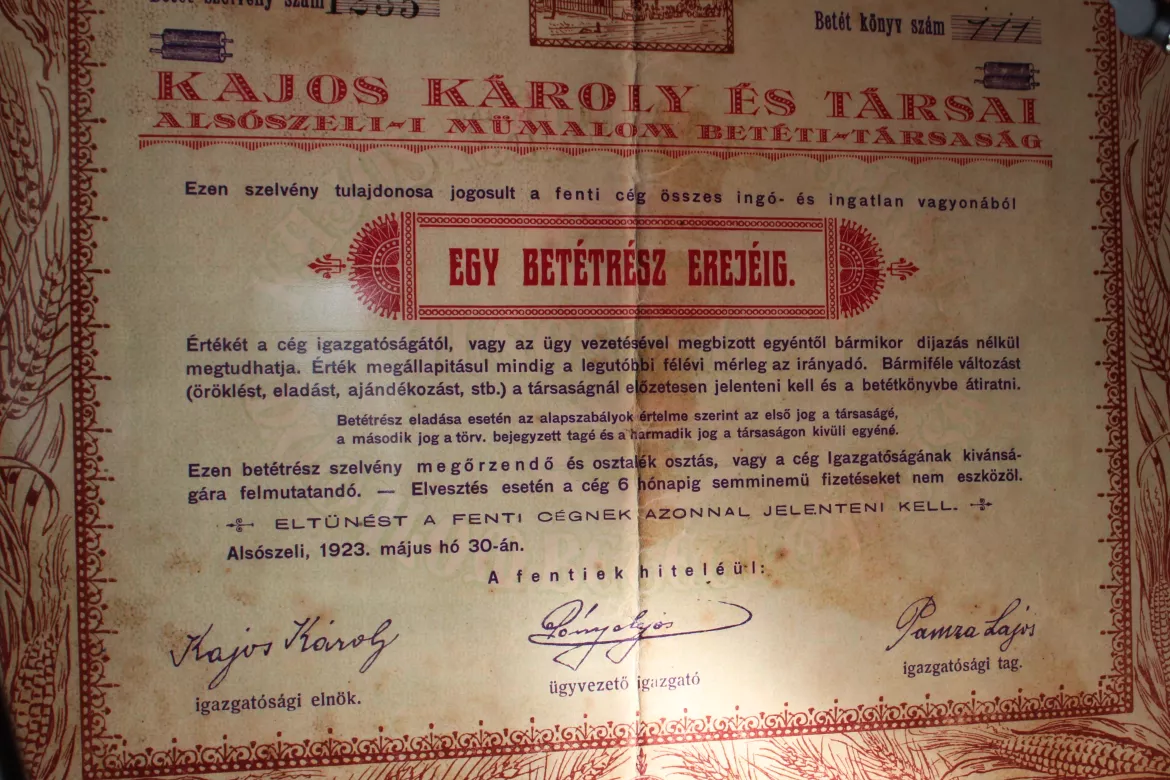 Alsószeli felújított gőzmalom