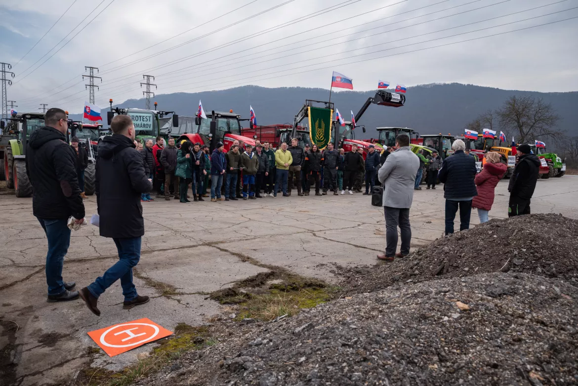 2024-02-22 gazdatüntetés, Rozsnyó, gazda, traktor