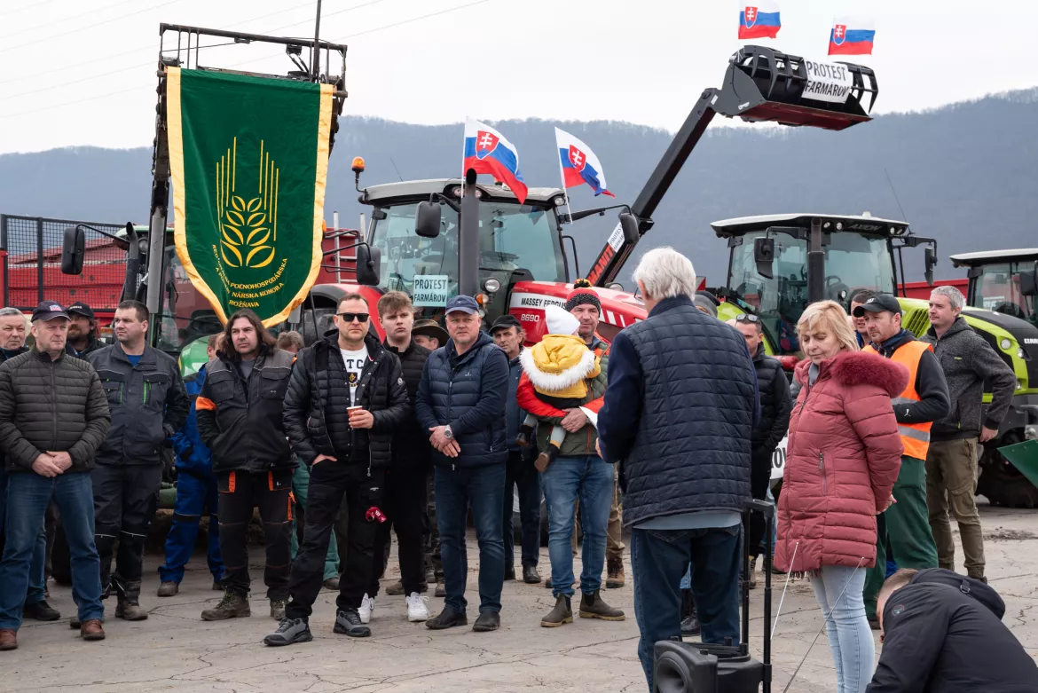 2024-02-22 gazdatüntetés, Rozsnyó, gazda, traktor