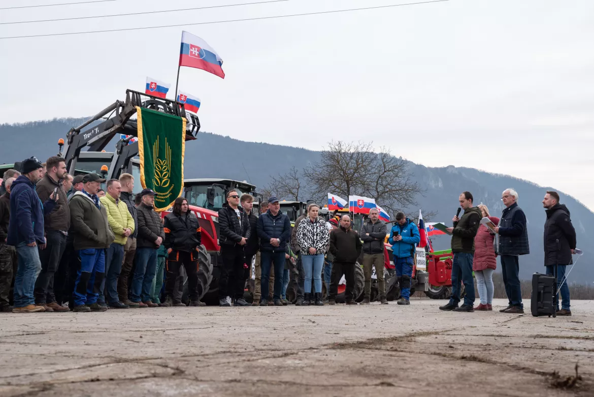 2024-02-22 gazdatüntetés, Rozsnyó, gazda, traktor