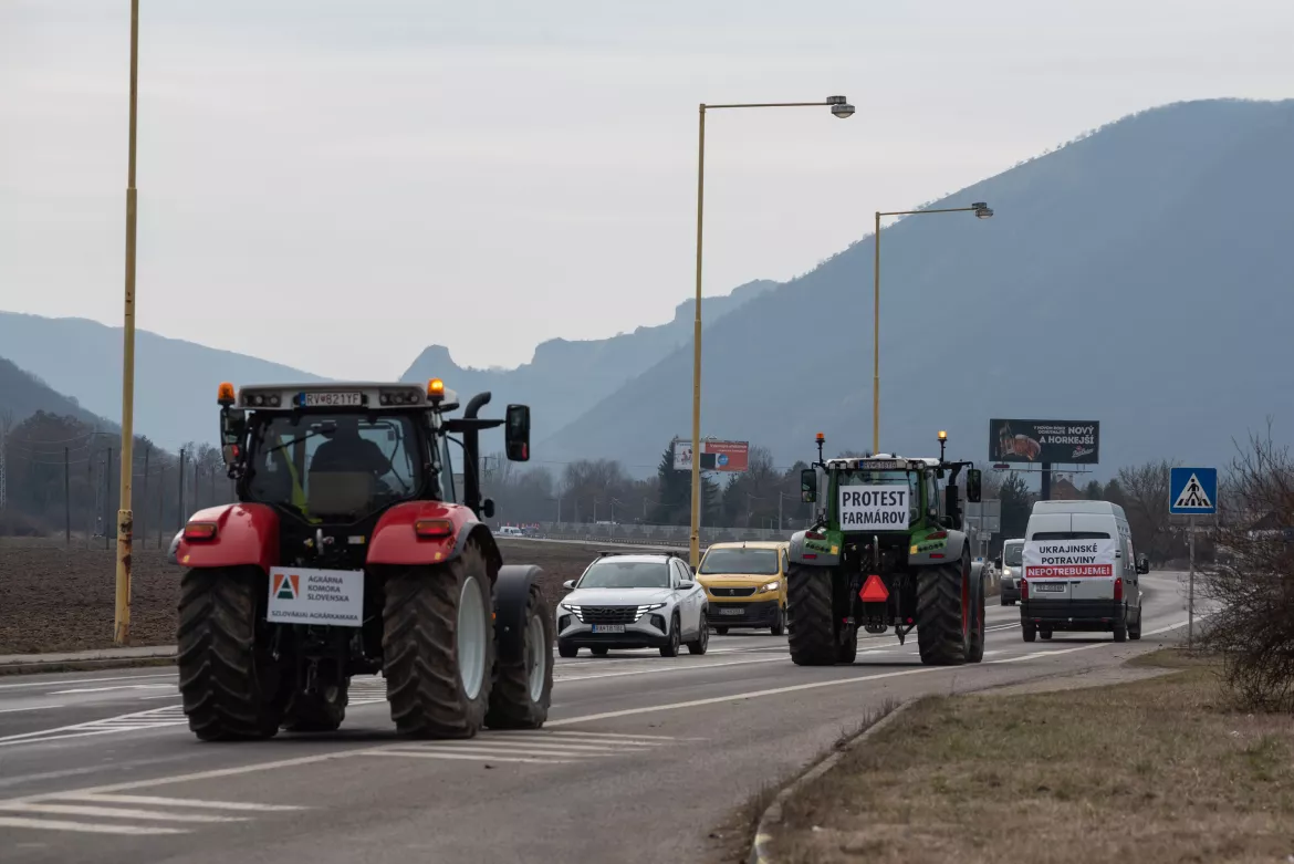 2024-02-22 gazdatüntetés, Rozsnyó, gazda, traktor