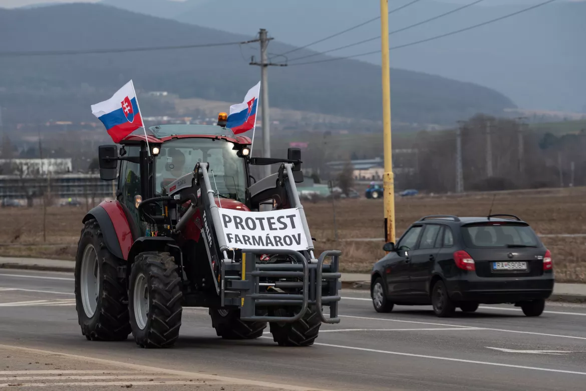 2024-02-22 gazdatüntetés, Rozsnyó, gazda, traktor