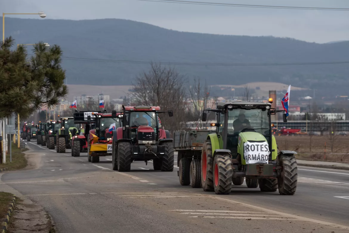 2024-02-22 gazdatüntetés, Rozsnyó, gazda, traktor