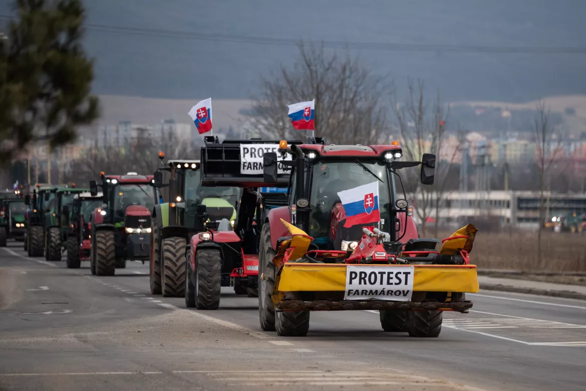 2024-02-22 gazdatüntetés, Rozsnyó, gazda, traktor