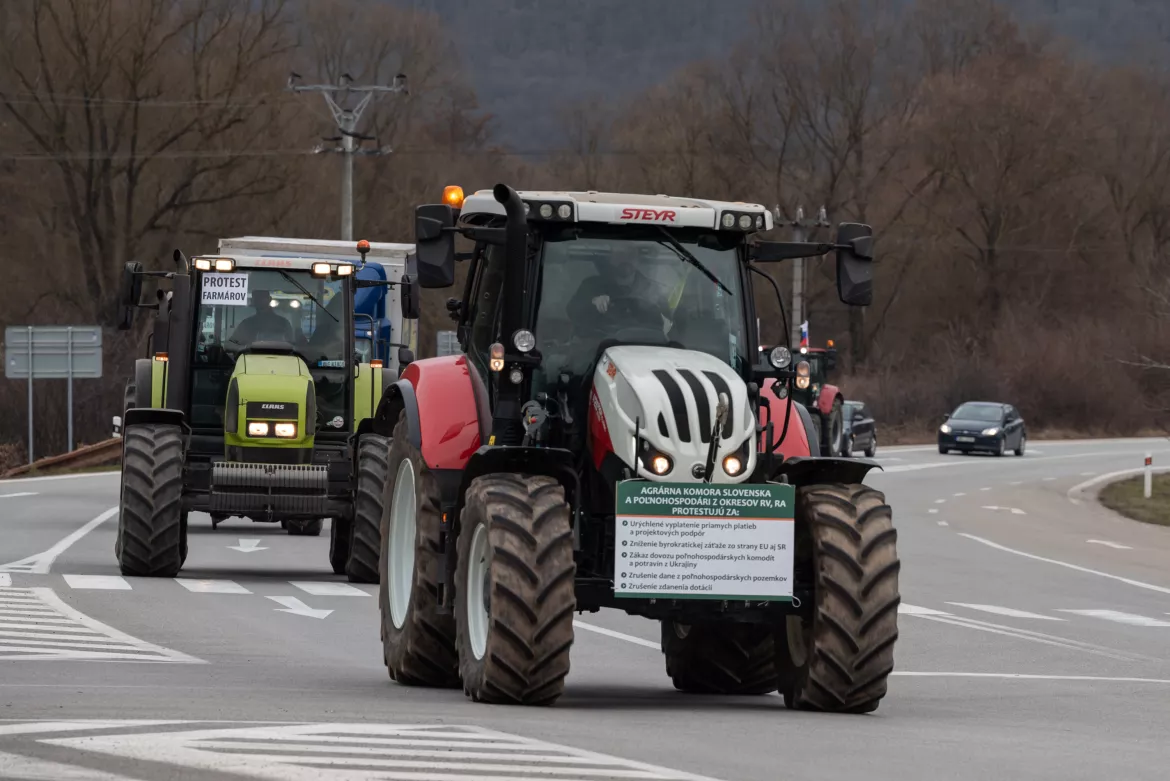 2024-02-22 gazdatüntetés, Rozsnyó, gazda, traktor