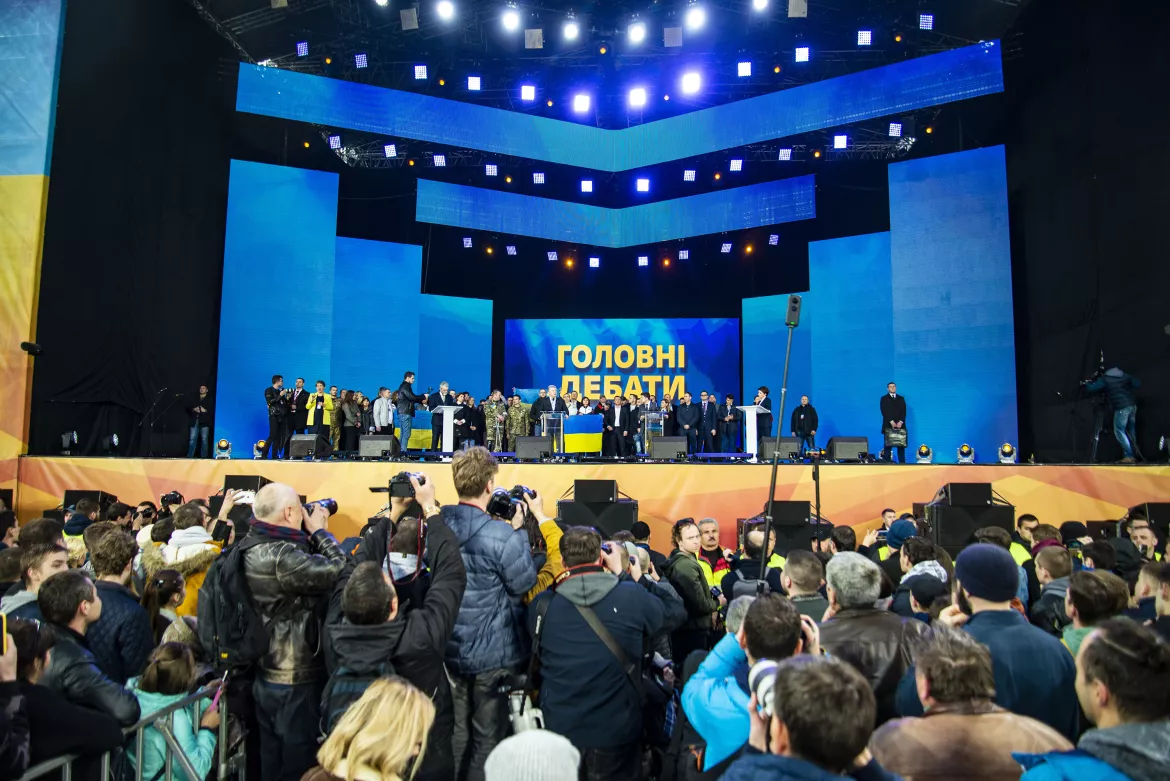 Ukrajna elnökjelöltek vitája
